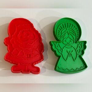 Vintage Christmas cookie cutters Santa & Angel